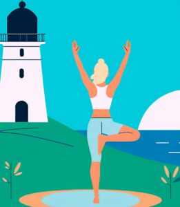 flyer yoga face à l'océan à biarritz